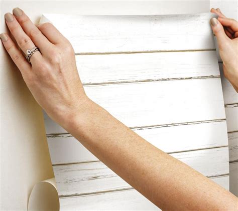 Shop the latest designs of peel and stick wallpaper. RoomMates S/2 20.5" x 16.5' Peel & Stick Shiplap Wallpaper ...