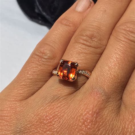 Mandarin Granat Brillant Ring 750er-Rosegold | Ringe | Schmuck nach Typ 