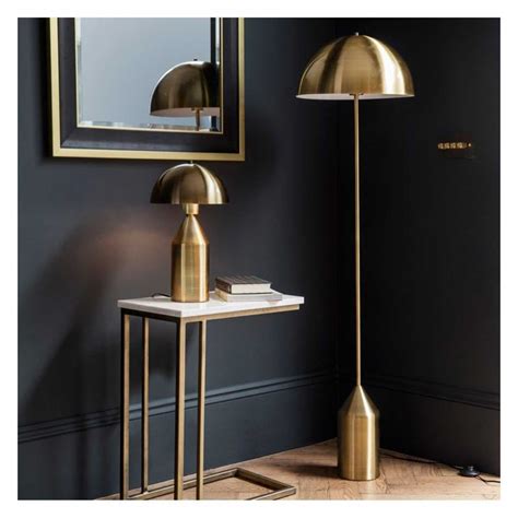 Standing 64 tall, its understated frame is crafted from metal. Gold Metal Framed Modern Tall Floor Decoration Standing Lamp Dome Shade 153 x 41cm