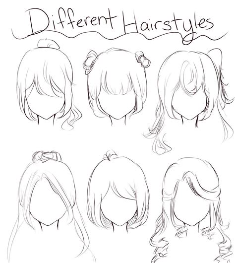 Image of drawing anime hair can seem tricky at first but by breaking the hair up into different sections and working on it one step at a time its pretty simple. Anime Female Hairstyle Reference - Hairstyle Anime Female ...