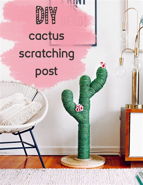 Why buy an expensive cat tree from the store when you can easily build one for a song? make a super cute cactus scratching post! | Scratching ...