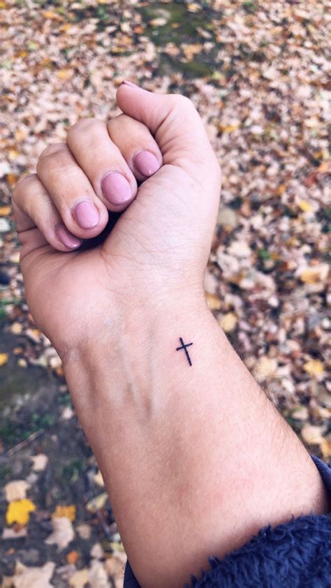 Pricing may be affected by location of the tattoo, size and design, artist experience level, and most importantly, by the time taken to execute the design. Dainty cross tattoo I got on 10/30/2018 | Tattoo ideas ...