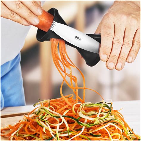 If you're buying them in a bag, they've probably been scrubbed, peeled, and then cut. Cut Vegetables in Long Julienne Form with this Spiral Cutter!