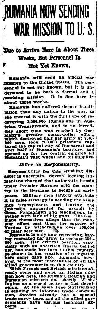 July 11, 1971) was an influential figure in american science fiction. WWI, 8 June 1917:"Rumania has suffered deeper humiliaton ...