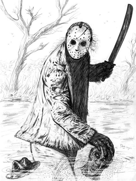 Jason voorhees next victim jpg jpeg image 3850 2975 pixels. Friday the 13th | Monster coloring pages, Jason drawing ...