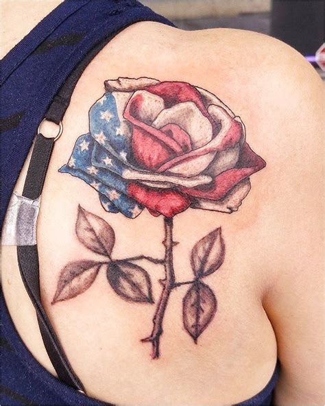 See more ideas about patriotic tattoos, tattoos, tattoos for women. American flag rose done Melinda Milligan Allen # ...