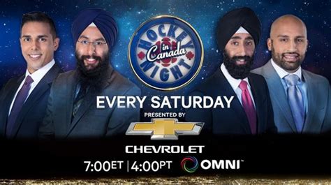 While the name has been used for all nhl broadcasts on cbc television (regardless of the time of day). Hockey Night in Canada - Punjabi version