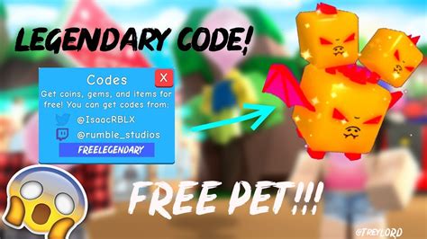 Redeem this code for a twitter collar: Legendary Pet Code in Bubble Gum Simulator ROBLOX - YouTube