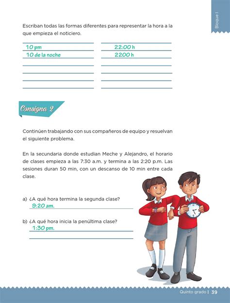 Desafios matematicos libro para el alumno quinto grado 2017 2018. ¿Mañana o noche? - Bloque I - Lección 15 ~ Apoyo Primaria