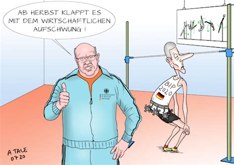 Beim arbeitsamt kann seitens der arbeitgeber die zahlung von kurzarbeitergeld beantragt werden, um keine kündigungen aussprechen zu müssen. Das Prinzip Hoffnung von A Tale | Politik Cartoon | TOONPOOL
