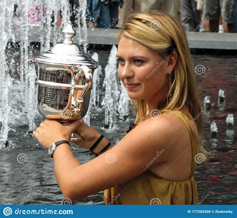 In an official tournament tent, dechambeau unlocked a large travel case and pulled out the trophy. US Open 2006 Champion Maria Sharapova Holds US Open Trophy ...