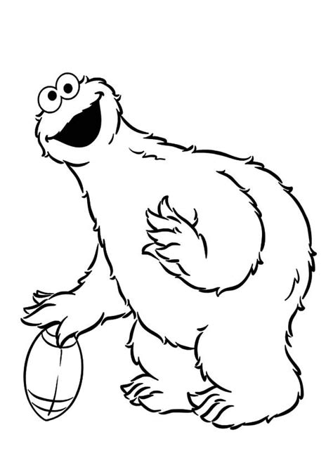 All information about cookie monster face coloring pages. Cookie Monster Play Football Coloring Pages : Coloring Sky ...