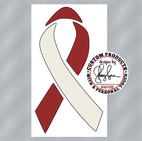 Squamis Carcinoma Awareness Ribbon decal Burgundy & Cream | Etsy | Awareness ribbons, Awareness 