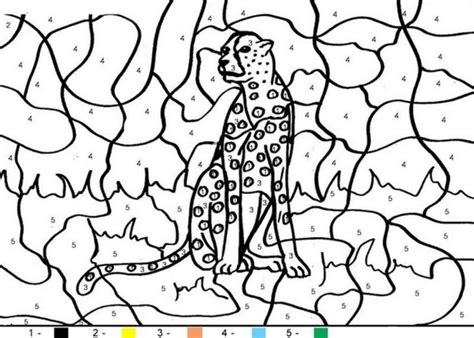 To print the image online, hover over it, then click on the printer icon that appears in the upper right corner. Kids Cheetah Animal Color By Number Coloring Pages ...