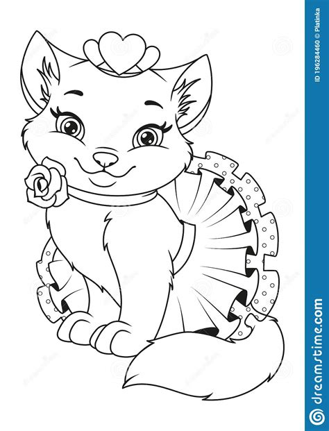 You can now print this beautiful princess unikittys coloring page or color online for free. Princess Cat Coloring Page stock vector. Illustration of ...