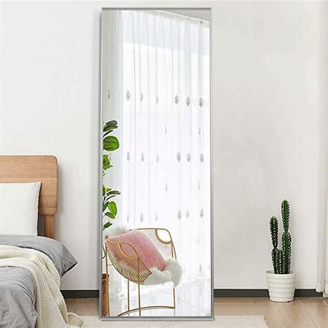 With its versatile rectangle shape and frameless. Amazon.com: KIAYACI Full Length Mirror Floor Mirror with Standing Holder Hanging/Leaning Large ...