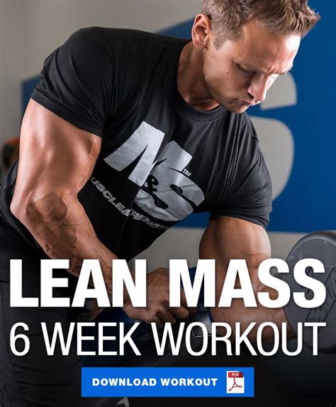 Ensure you are lifting at around 85% effort level in your 5×5 lifts. Lean Mass: 6 Week Workout Program to Build Lean Muscle ...