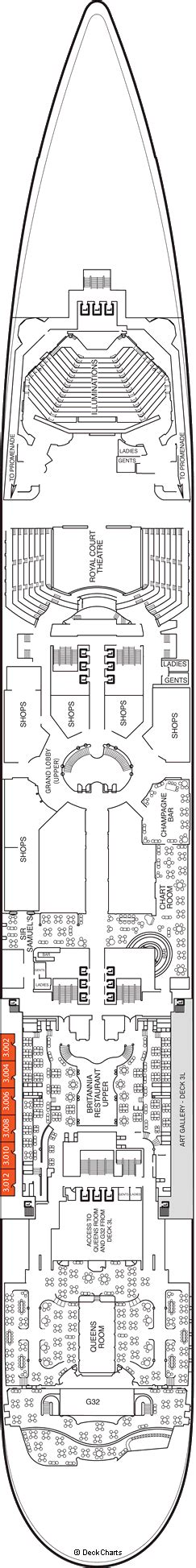 Queen mary 2's main dining room. Cunard Queen Mary 2 (QM2) Deck Plans: Ship Layout ...