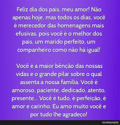 Hoje é o nosso primeiro dia dos namorados, o primeiro de muitos que ainda virão, pois tenho certeza de que encontrei o amor da minha vida. Feliz dia dos pais, meu amor! Não apenas hoje, mas todos os...