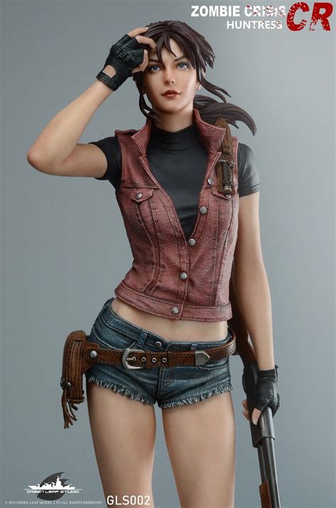 1/6 scale female figure accessory ada wong head female head carving model for 12'' action figure body. GREEN LEAF STUDIO 1/4 ZOMBIE CRISIS - HUNTRESS "CR" STATUE ...