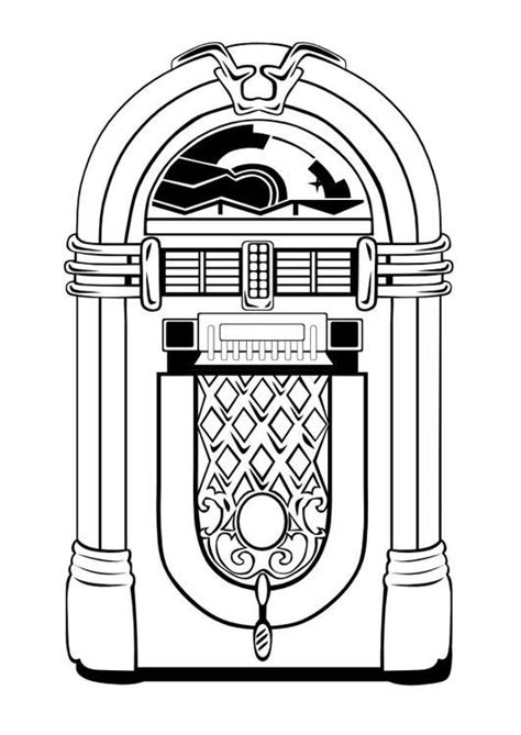 Select from 35462 printable coloring pages of cartoons, animals, nature, bible and many more. Coloring page 50's juke box - img 10002. | Designs ...