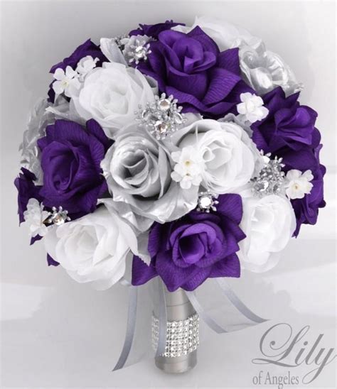 Great savings & free delivery / collection on many items. 17 Piece Package Bridal Bouquet Wedding Bouquets Silk ...