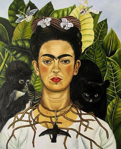 Frida kahlo, selbstbildnis mit dornenhalsband, 1940, öl auf leinwand, collection of harry ransom center, the university of texas at austin, nickolas muray collection of modern mexican art © banco. Kurze Bildbeschreibungen einiger wichtiger Gemälde ...