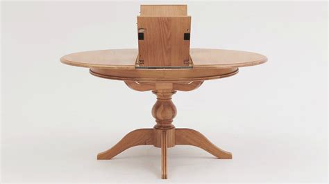 Benjara extendable round wooden dining table with open bottom shelf, gray. Beaufort Round Extending Dining Table - YouTube