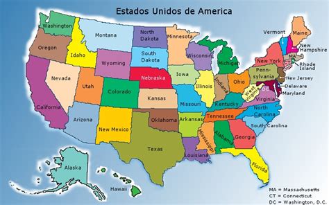 Os estados unidos são uma grande potência mundial. Ver el mapa de Estados Unidos