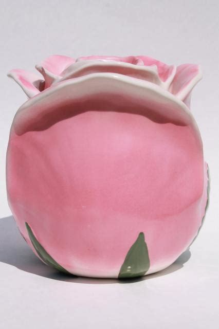 Check spelling or type a new query. vintage USA pottery cookie jar, giant rosebud - pink rose ...