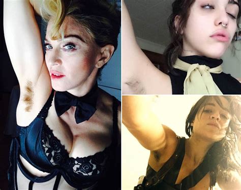 In the photo, madonna raises her right arm above her head, revealing a patch of brown hair underneath her arm. The bush is BACK: Why waxing and shaving is no longer on ...