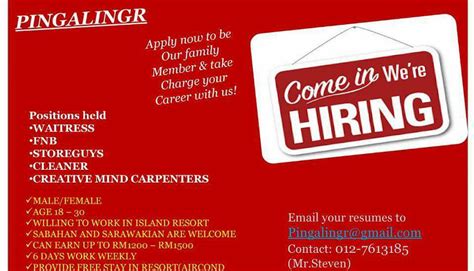 Don't miss the opportunity to. Immediate Job Vacancy For Sabah & Sarawak At Malaysia ...