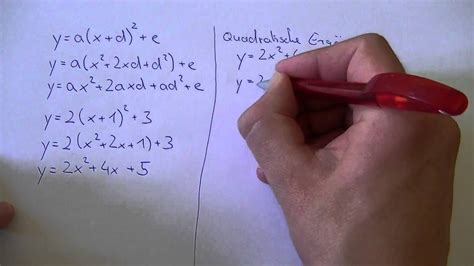 Die quadratische ergänzung ist eine methode um die allgemeinen form einer quadratischen funktion. Parabel - quadratische Ergänzung - YouTube