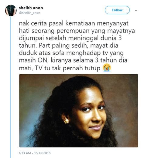 Maka, tiada siapa yang boleh dituduh sebagai khianat kerana mengiktiraf kerajaan yang ada, katanya dalam satu kenyataan dibuat di media sosial. Selama 3 Tahun,Tiada Siapa Tahu Gadis Ini Mati Seorang ...