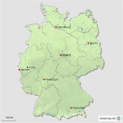 Benutzen sie unsere interaktive harz karte, um direkt zu den freien ferienwohnungen und ferienhäusern in den gewünschten orten und städten zu. Harz von kvri - Landkarte für Deutschland alle Bundesländer