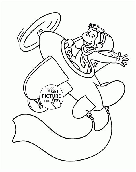 These curious george invisible ink coloring books for kids are a modern update to color with water books and paint with water books for toddlers and kids. Curious George in the Plane coloring page for toddlers ...