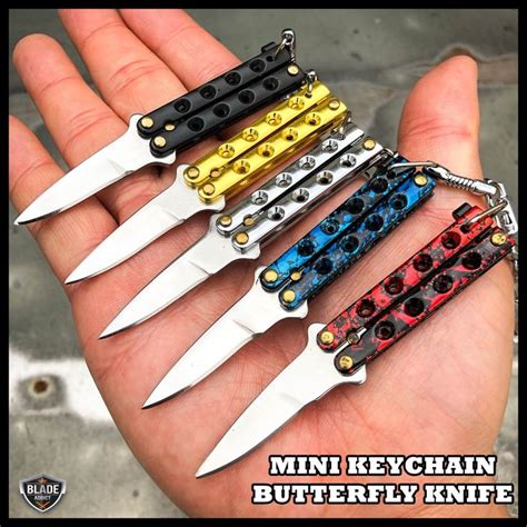 3.5 out of 5 stars 35. Mini Balisong Butterfly Knife Key Chain Blade (With images ...