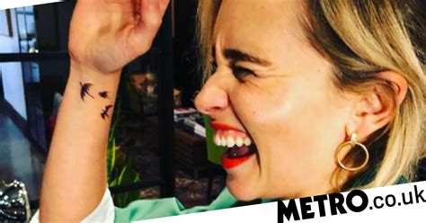 #wrist tattoos #celebrity tattoos #actresses tattoos #emilia clarke tattoo #single needle tattoos #mythology tattoos #dragon tattoo #tv series tattoo #game of thrones tattoo #film and book tattoos. Emilia Clarke 2021: Boyfriend, net worth, tattoos, smoking ...