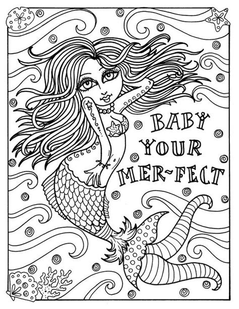 ← previous page • next page →. INSTANT DOWNLOAD MERMAZING MERMAID Coloring Page Crafting ...