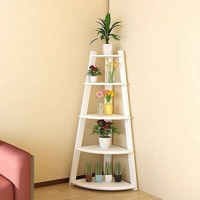 Shop for bathroom ladder shelf online at target. Details about Corner Ladder Shelf Bookcase Display Wood 5 ...