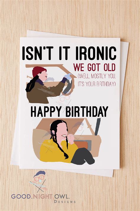 Daily historical facts, events, famous birthdays, world history, united states history and music history. WeBuyBlack > All Art > Alanis Isn't It Ironic Happy Birthday Card, Pop Culture, 90's Music ...