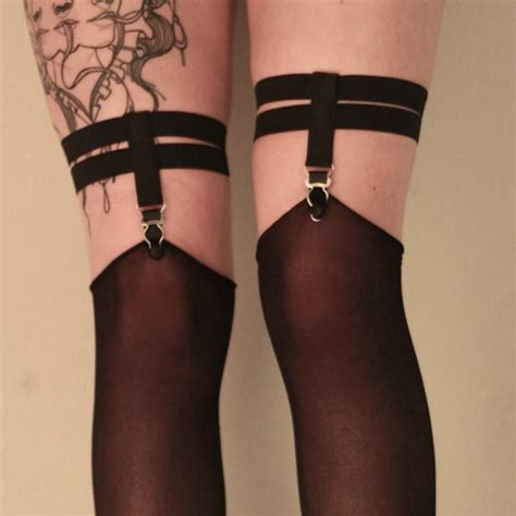 Black essential garter straps $5.99. 2017 new fashion pastel goth female garterbelt Sock ...
