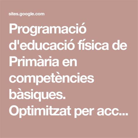 We did not find results for: Programació d'educació física de Primària en competències ...