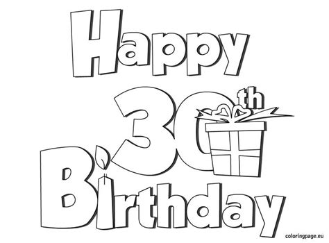 Happy 30 Birthday coloring page | Birthday | Pinterest ...