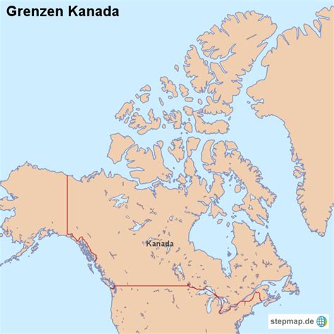 Karte von alaska und der beaufortsee. StepMap - Grenzen Kanada - Landkarte für Kanada