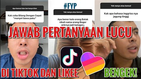 We did not find results for: VIDEO LUCU KETIKA MENJAWAB PERTANYAAN LUCU DI TIKTOK DAN LIKEE! FYP! DIJAMIN NGAKAK! - YouTube