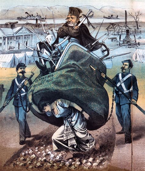 Reconstruction was the attempt from 1863 to 1877 in american history to resolve the issues of the american civil war, when both the confederacy and slavery were destroyed and the constitution was expanded by three amendments that strengthened the rights of citizens. Carpetbaggers and Scalawags - Know Louisiana