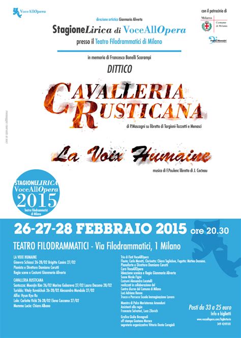 What do you think about it? "La voix humaine" - "Cavalleria rusticana" dittico in ...