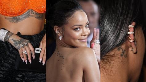 Starting off with just a few tiny stars on her neck, her tattoo artist bang bang added a longer. Rihanna Tattoo