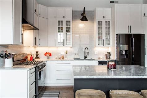 The largest collection of interior design and decorating ideas on the internet, including kitchens and bathrooms. Colonial Maple Bright White Framed Cabinets - Cabinets.com